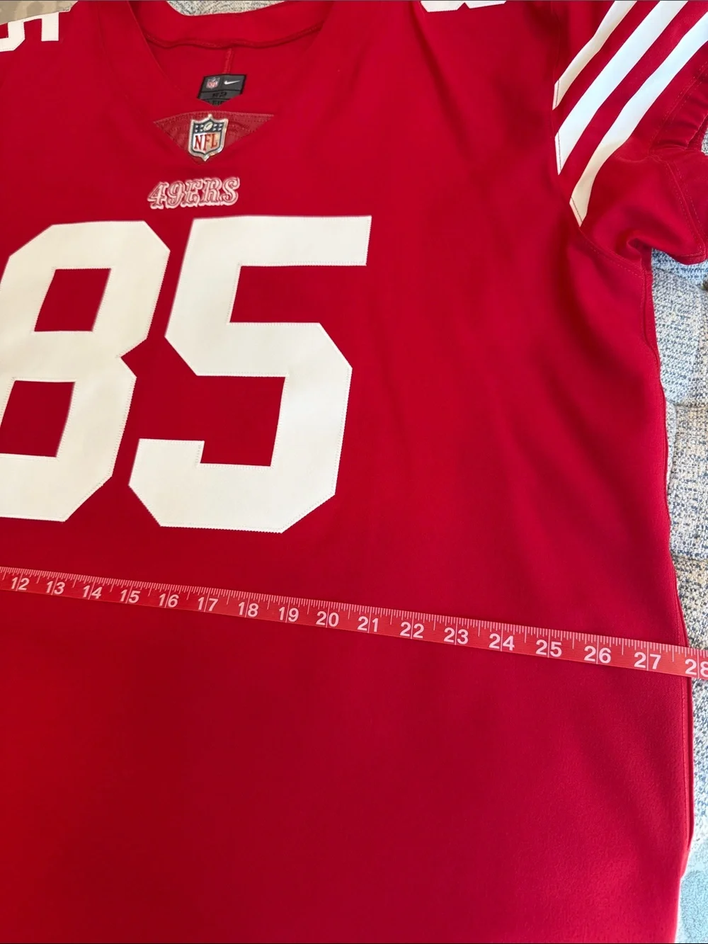 Nike Red Football Jersey #85 with White Accents MENS